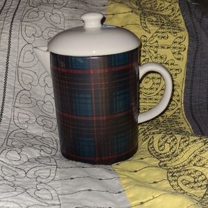 Hearth & Hand Blue and Red Plaid Teapot